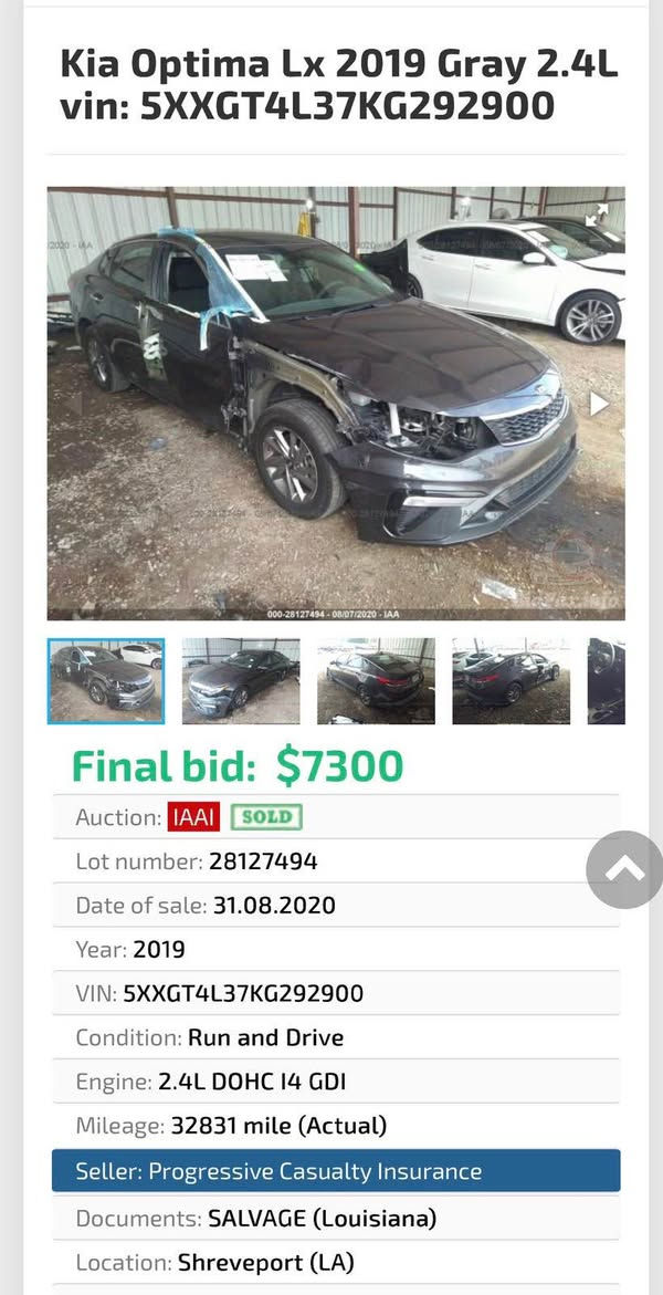 kia optima
موديل ٢٠١٩ نيو مواسفات مكينة نكراوةتةوة ٦٠ مايل روشتوة سي بارجة و نيو بوياخ بي زوري بي ارباك 
سعري ١٢٨ مجال شوين هةولير 
*********** أربيل, العراق
