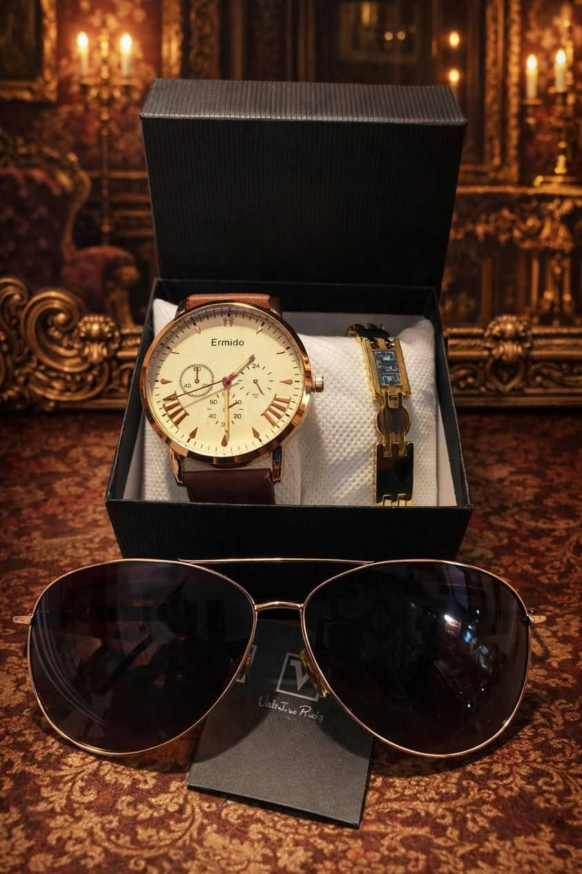 🎁💝 اختر الهديه التي تفرح قلب احبابك 🎁💝
   بكج الاناقه ✨💫✨💫
 ✅ ساعه رجالي انيقه وعصريه 
 ✅ نضاره شمسة انيقه وجذابه
 ✅ سوار اصلي 100٪ درجة اولى طلاء ثابت 
  السعر 7500 دينار 
توصيل سامراء الف دينار 
توصيل اقضية صلاح الدين ثلاث الاف 
توصيل باقي المحافظات خمسة الاف 
***********
واتساب او اتصال او خاص 
الفحص امام المندوب
