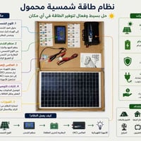عاكسة 600واط • لوح شمسي • تحتاج باتري