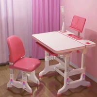 ميز دراسة • كرسي • وردي ٨٠سم