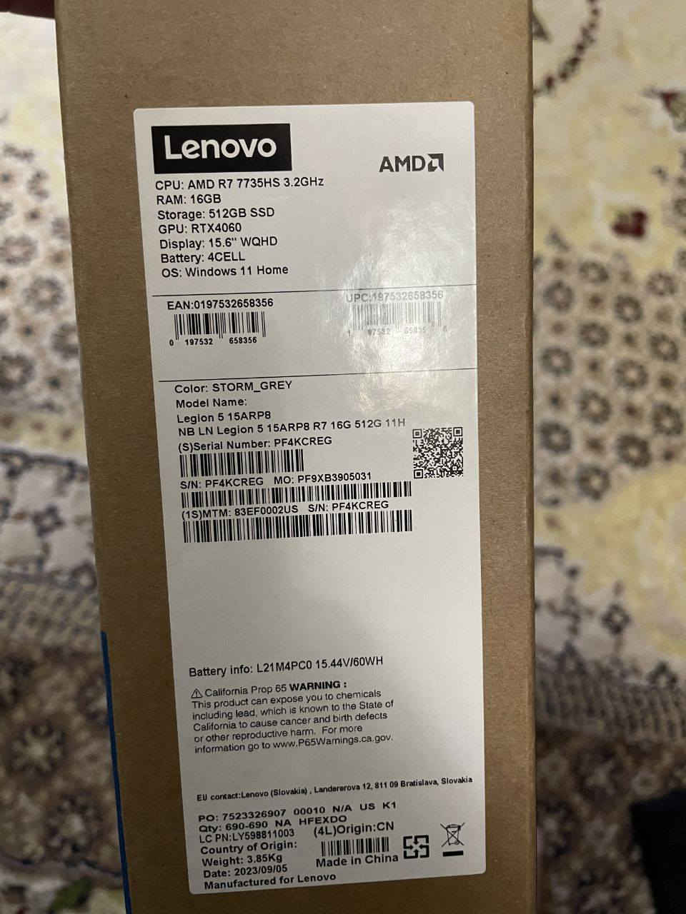 لاب توب لينوفو ليجن 5 نظافة 99% مراوس فقط
للمراوس مع كيس مواصفات عالية يفضل كارت جيل 5000 او AMD 
Lenovo Legion 5

AMD Ryzen™ 7 7735HS 8 Core 16 Threads
Windows® 11 Pro
NVIDIA® GeForce RTX™ 4060 140W
RAM 16GB DDR5-4800
HARD 512GB M.2 PCIe® NVMe® SSD
Screen 15.6" 2K IPS 350nits, 100% sRGB, 165Hz, Dolby Vision®, G-Sync, Free-Sync


**إذا كنت صاحب هذا الإعلان وتريد حذفه لأي سبب، رجاءا أرسل رسالة إلى الدعم الفني**