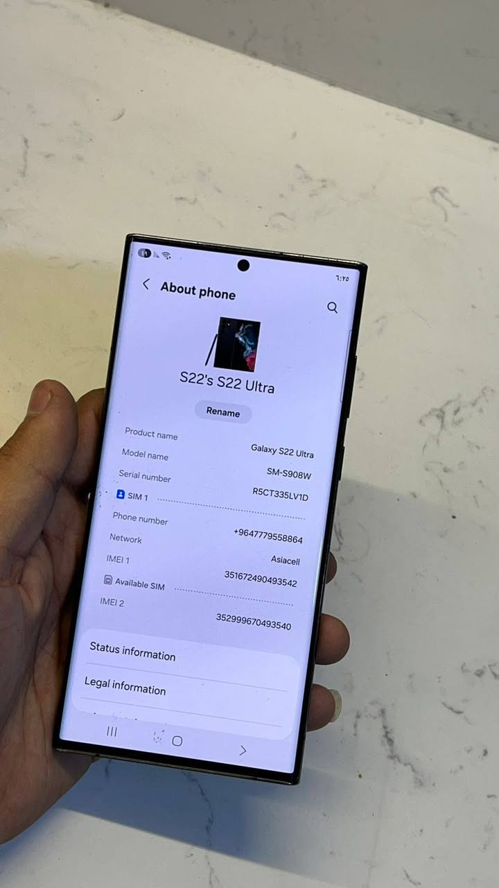 للبيع
S22 أمريكي

مكفول
دبل شريحه
السعر 450 وبي مجال 

مكاني العبيدي الرئاسة 

شراي تصل9647779558864


**إذا كنت صاحب هذا الإعلان وتريد حذفه لأي سبب، رجاءا أرسل رسالة إلى الدعم الفني**