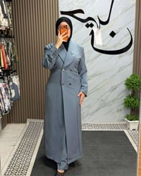 طقم نسائي طويل • بليزر وبنطلون • مقاسات ٤٦-٦٠