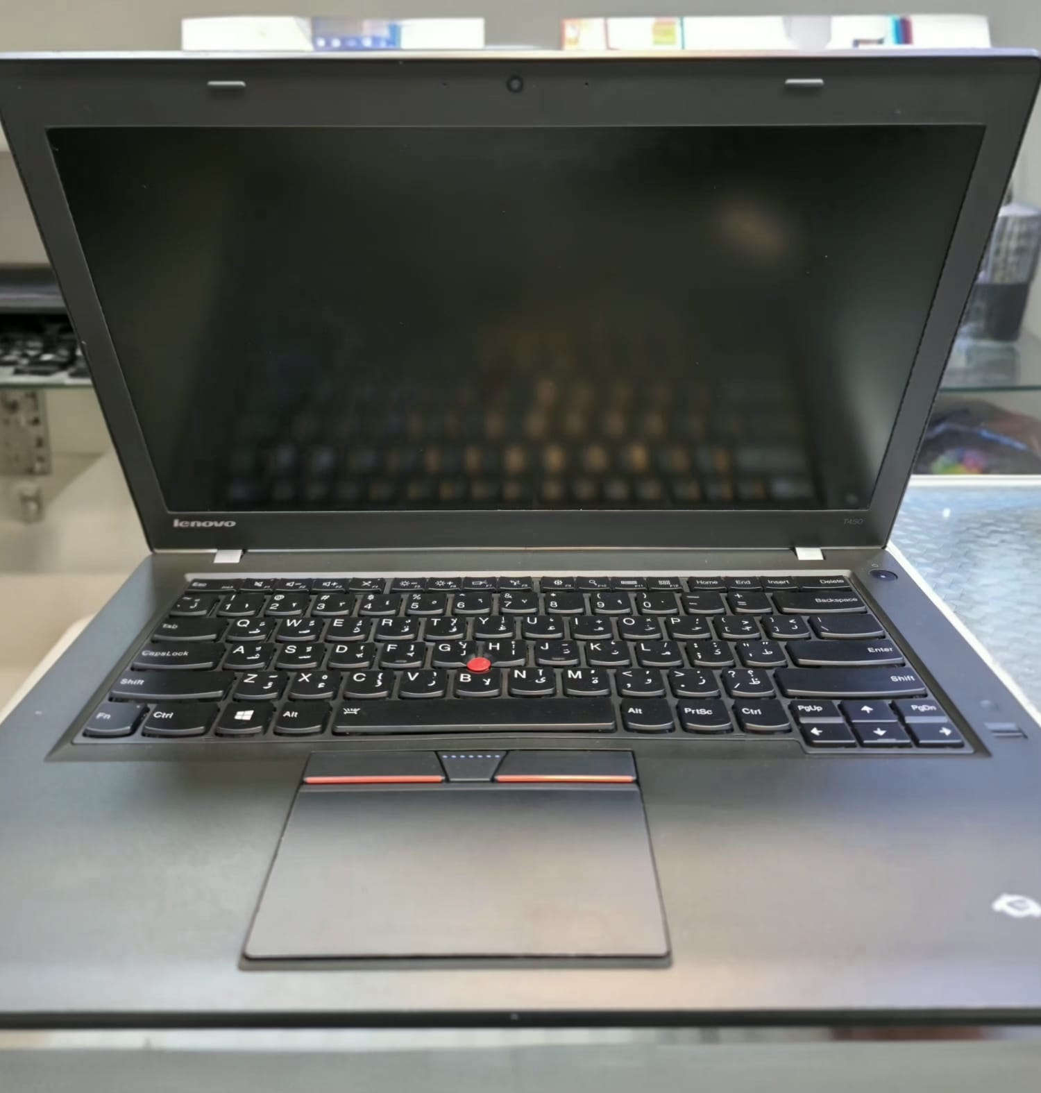 Lenovo ThinkPad T450
CPU : i5 5th
RAM : 8G
HARD : 256ssd
SCREEN : 14"
GPU : intel
الملحقات : 
شاحنة اصلية + حقيبة و ماوس
العنوان :
 موصل - المجموعة الثقافية ـ قرب نفق الجامعة - مجمع الغانم
للتواصل : 
***********
***********
