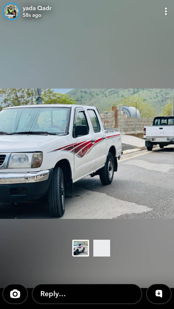 نیسان ٢٠٠١ تەبریدو پاوەر سەقف وشانی هیچی پێوەنیە
رەقەمی تازەیەگێرو مەکینە بەشەرت نرخی ٨٠وەرەقە و  شوێن قەڵادزێ کەمێک مجال ژموبایل *********** رانية, السليمانية
