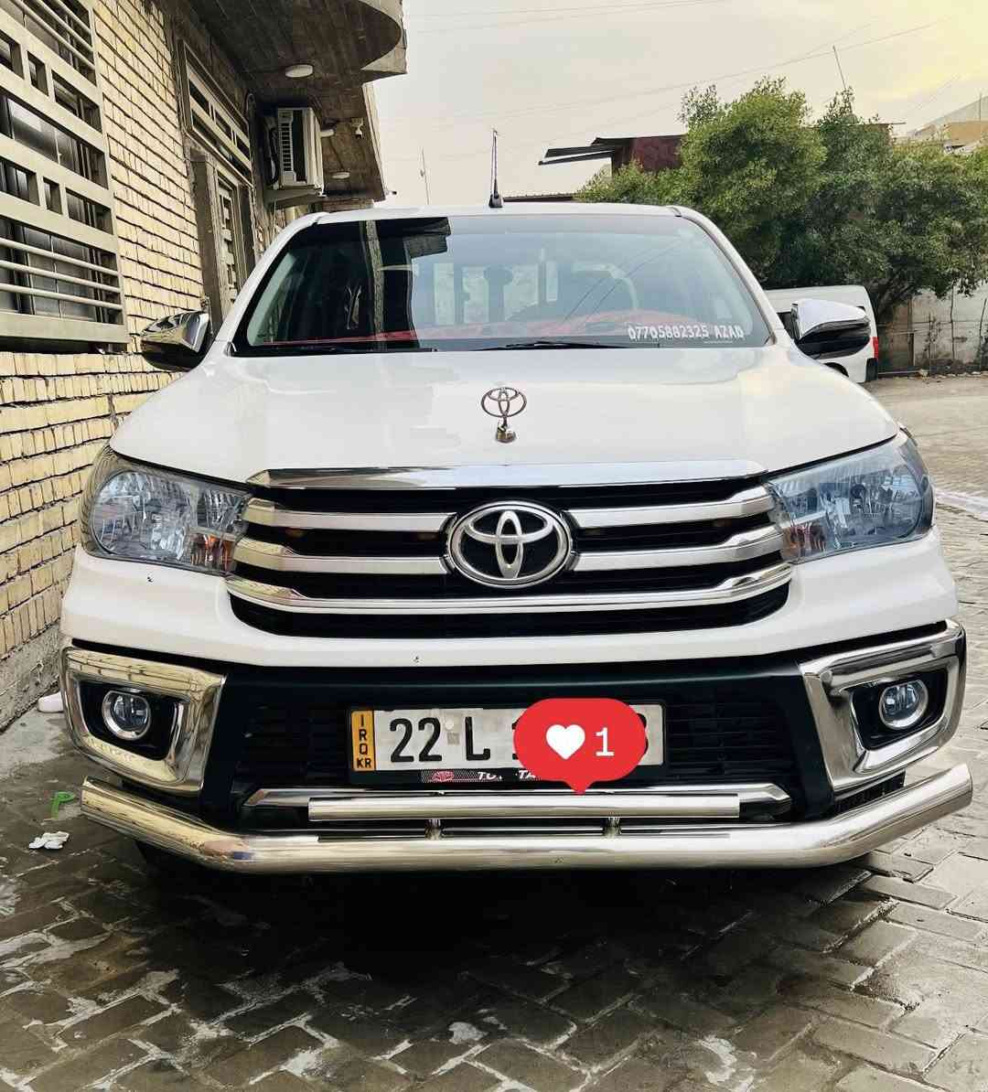 السلام عليكم
هايلوكس 2016 اوتماتيك 
ماشيه 163
رقم اربيل باسمي 
سنويه للـ29
مكان السياره بغداد
***********
