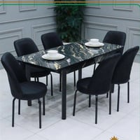 ميز طعام سلايد لارجل حديد قويه جدا صبغ حراري 💯  سطح خشب مرمري ضد الماء...