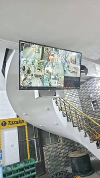 تم✅ تنصيب 🪛 system   🎥  مكون  من 8️⃣ كاميرات ip وتثبيت ستاند في السقف ...