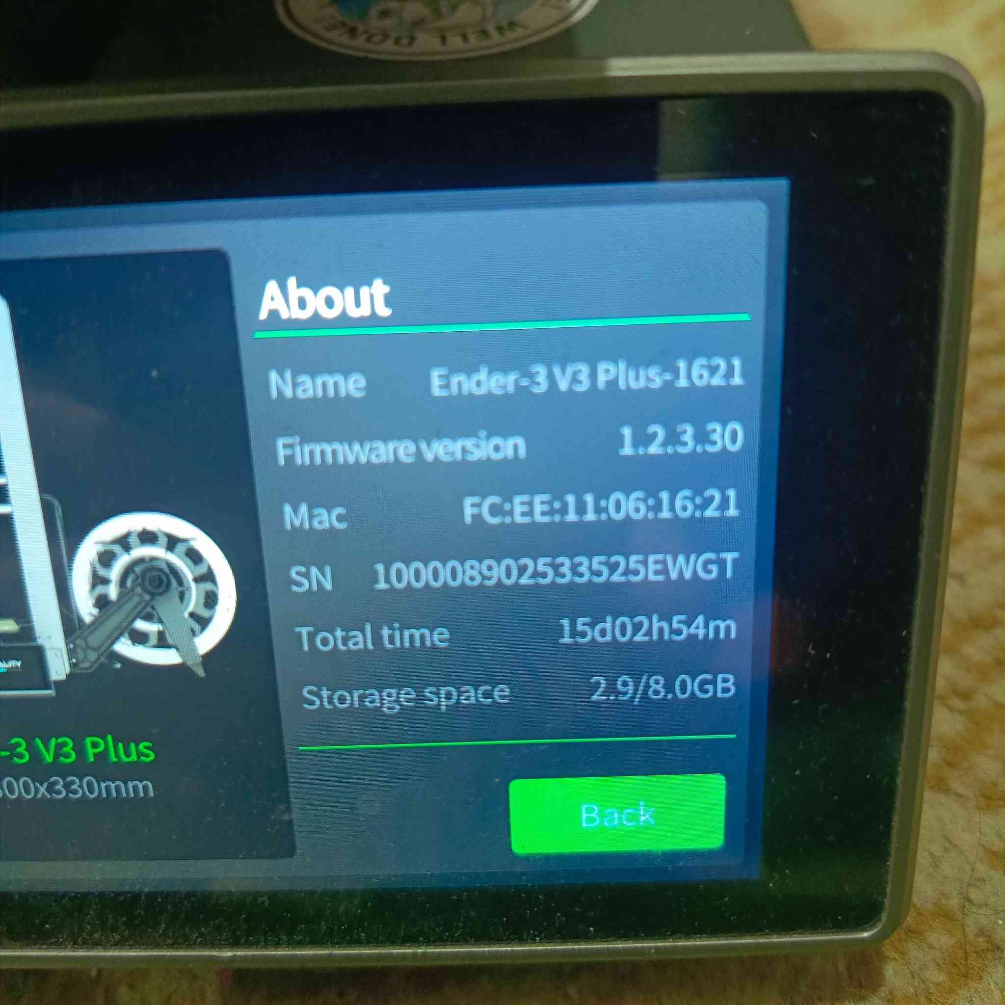 السلام عليكم ورحمه الله وبركاته
طابعه ender 3 v3 plus اخت الجديدة
استخدام 15 يوم وثلاث ساعات الا 6 دقائق فقططط

طابعه رهيبه كلش وسريعه توصل سرعتها 600 حسب كلام الشركة

حجم الطباعه 30*30*33 سم 

كلش نظيفه اخذتها چان عندي شغل مستعجل وطابعتي الاصلية چانت عطلانه وخلص شغلي بيها 

رايدها ب600 الف 

للتواصل على الخاص او على الواتساب 
***********
