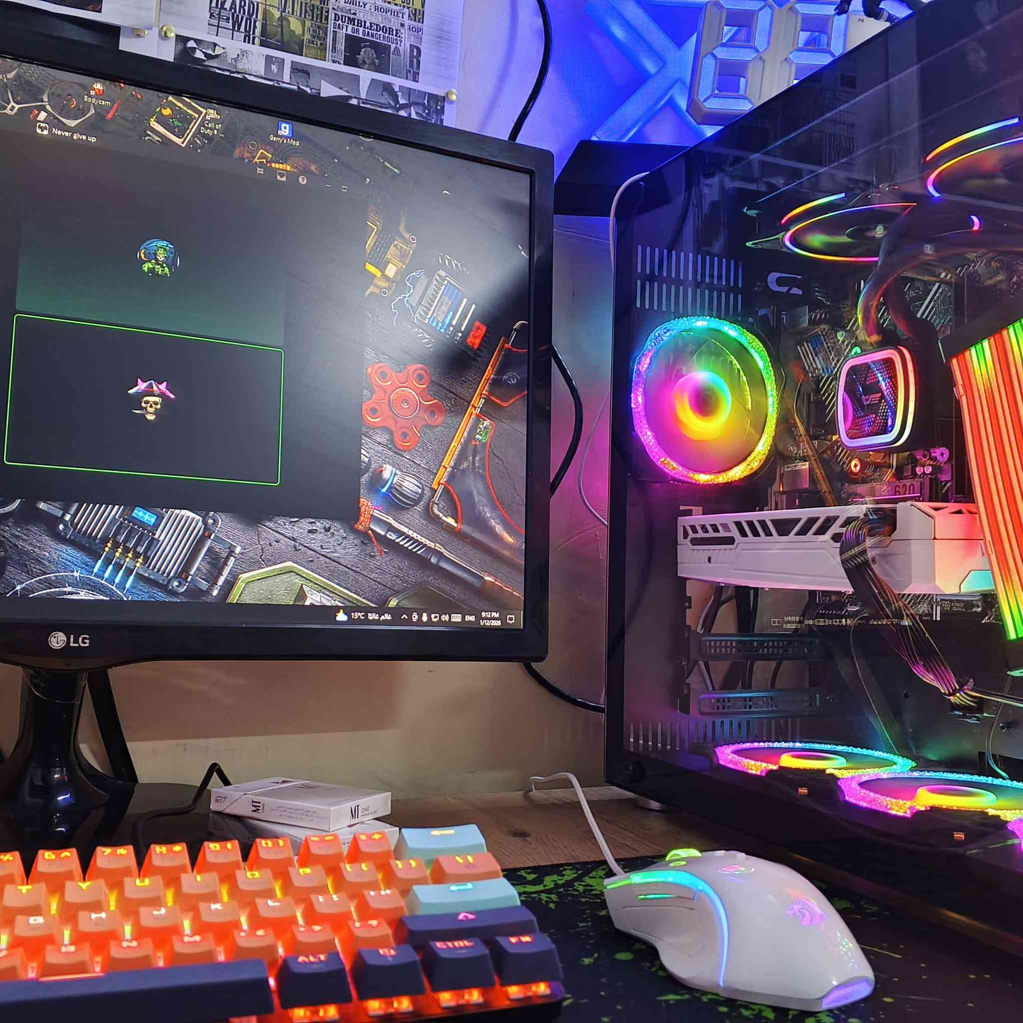 ‏سيت اب كامل للبيع
‏i5 - 10400f
‏3060 peladn 12g 
‏RAM16
‏مبرد مائي
‏asus h510 motherboard pc build prime
‏بور سبلاي 650
‏كيس من شركة ماس 7 fan 
‏شاشة LG 75HZ
‏كت كيبل تشغيل rgb
‏ماوس red dragon 
‏keyboard mechanical mucai mni
‏سماعة من شركة weseary headset wireless دنكل 
‏ماوس باد متر ميز 
‏ups 1500 مشتريله بطاريات اصليه يشغلك اكثر من  
‏ساعه سمارت
‏ واي فاي قطعه  
‏وياها العاب sqwad
‏arma reforger 
‏ bodycam
‏outlast 2 
‏chained together
‏call of duty modern warfare 3
‏كيم باس بعدله شهرين 
‏كل الألعاب مشتريهم وبعد اكو العاب وياها 
‏كل القطع متوفره كراتينها القطع جدد بيدي مجهزن ونطي ضمان 
‏مكاني بغداد قيم بما يرضي الله وتصل وبيك خير ودلل تجي للبيت تفحص  وتشيل وياها ضمان 
‏رقم الهاتف ***********
‏
‏
‏
‏
‏
‏
