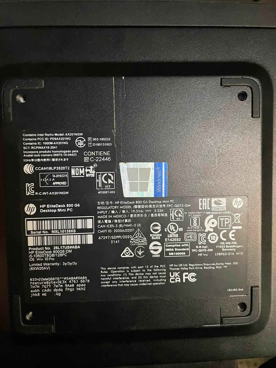 Mini pc
HP EliteDesk 800G6
Core i5 gen 10  (10600T)
DDR4 8GB
M.2 Gen4 256GB 
موقعي بغداد حي الجامعة للاستفسار ***********
