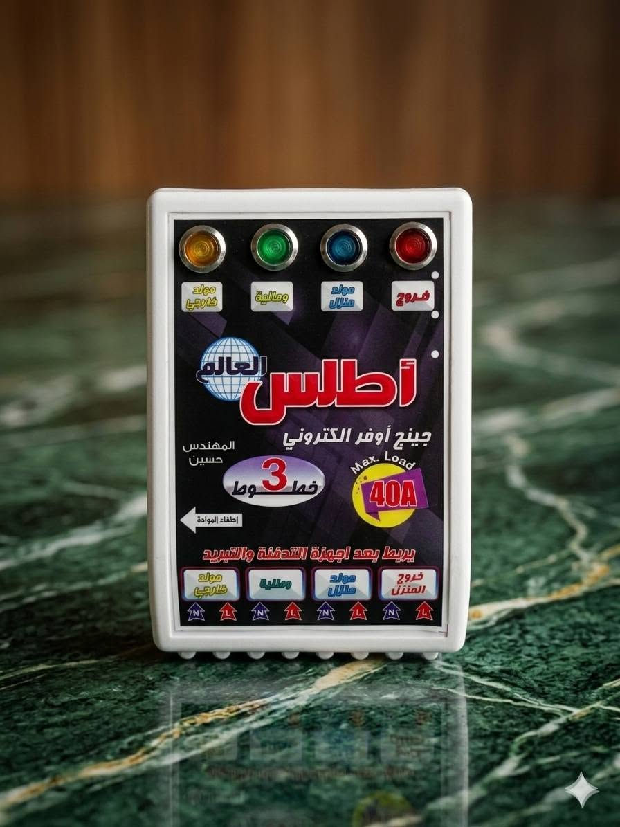 🔌⚡ لا تضيع كهربائك… الحل موجود! ⚡🔌
🔥 أجهزة جنج أوفر إلكتروني – أمان + تنظيم + راحة بالك
🛡️ ضمان 6 أشهر
📍 توصيل داخل ديالى / بعقوبة فقط
📞 ***********

💥 أقوى عرض حالياً:
7️⃣ جهاز تحويل 3 خط – 60 أمبير (حماية وطنية)
💰 مفرد: 45,000 د.ع
📦 جملة: 48,000 د.ع

⚡ أفضل الخيارات:
1️⃣ 40 أمبير – 3 خطوط (حماية)
💰 مفرد: 20,000 د.ع | 📦 جملة: 18,000 د.ع

2️⃣ 40 أمبير – 3 خطوط (بدون حماية)
💰 مفرد: 18,000 د.ع | 📦 جملة: 16,000 د.ع

3️⃣ 40 أمبير – خطين (حماية)
💰 مفرد: 12,000 د.ع | 📦 جملة: 10,500 د.ع

4️⃣ 40 أمبير – خطين (بدون حماية)
💰 مفرد: 8,000 د.ع | 📦 جملة: 7,000 د.ع

🛡️ أجهزة الحماية:
5️⃣ حماية ثلاجة + TV
💰 مفرد: 4,000 د.ع
جملة: 3.250د.ع
6️⃣ حماية مكيف 30 أمبير
💰 مفرد: 7,000 د.ع | 📦 جملة: 6,000 د.ع

🚚 توصيل سريع داخل بعقوبة
📲 احجز الآن قبل نفاد الكمية

🔥 عرض محدود – الحق قبل ما يخلص!
