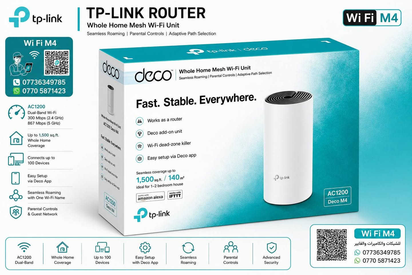 عروض لاصحاب المحلات والبيجات بأسعار جملة الجملة
🔥 راوترات TP-Link الأصلية متوفرة الآن لدى WIFI M4

✅ أحدث الموديلات
✅ أسعار جملة ومفرد
✅ كفالة وفحص قبل التسليم
🚚 توصيل إلى جميع المحافظات

📞 ***********
📞 ***********

📍 بغداد - البلديات
📍 مدينة الصدر
📍 الأمين

WIFI M4
🌹 ثقتكم هي أساس نجاحنا

