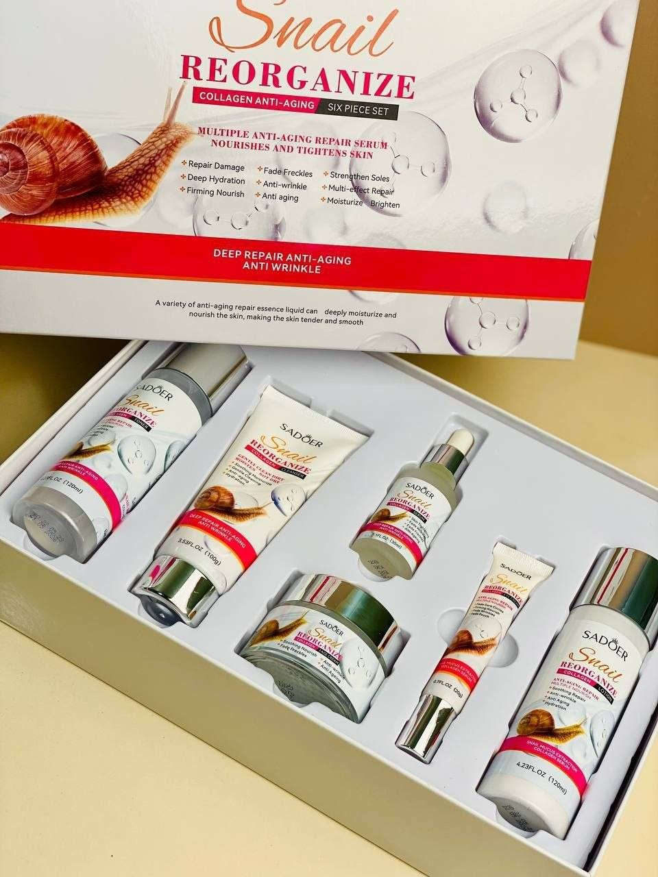 مجموعة العناية الكاملة  بالبشرة بالحلزون من شركة SADOER 
 يتكون من 6 قطع للعناية بالبشرة بالتدريج تتضمن
1. غسول منضف الحلزون
2. تونر الحلزون 
3. لوشن الحلزون 
4.كريم حول العينين
5. سيروم الحلزون 
6. مرطب الحلزون 
كل منتج داخل المجموعة يحتوي على مرشح إفراز الحلزون، المعروف بخصائصه الترطيبية الاستثنائية. يتغلغل هذا المكون القوي بعمق في البشرة، ويجدد الرطوبة ويترك بشرتك ناعمة ولينة ومشرقة.
تم تصميم مجموعة العناية بالوجه بالحلزون هذه خصيصًا لتوفير ترطيب عميق وتحسين البشرة الجافة والخشنة وتقليل الخطوط الدقيقة والتجاعيد وتعزيز مرونة الجلد وثباته.
 استثمر في بشرتك الصحة والجمال مع مصل الحلزون مجموعة العناية بالبشرة جرب القوة التحويلية لمرشح إفراز الحلزون واستمتع بفوائد البشرة المرطبة بعمق وذات المظهر الشبابي.
ابدأ روتين العناية بالبشرة باستخدام منظف غسول الحلزون ، الذي ينظف الوجه والمسام بشكل فعال، ويزيل الشوائب ويجهز. 
#الاصلي💯
السعر 25
يوجد لدينا توصيل الجميع محافظات العراق✔️✔️


**إذا كنت صاحب هذا الإعلان وتريد حذفه لأي سبب، رجاءا أرسل رسالة إلى الدعم الفني**