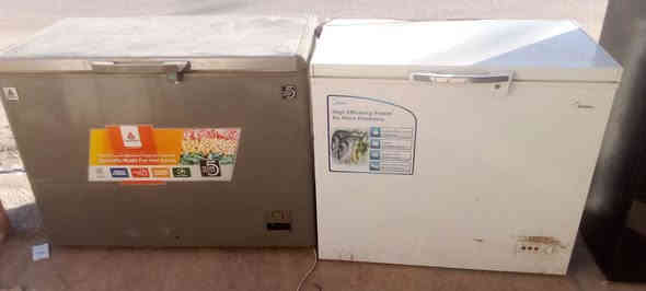 للبيع
ثلاجه 10قدم سعر 100
مجمده 16قدم سعر 125
مجمده 13قدم سعر75 
***********
