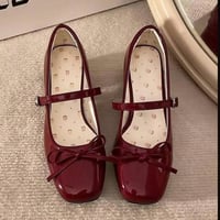 ✧･ﾟ: ✦ Mary Jane Shoes ✦ :･ﾟ✧  حذاء ماري جين باللون الماروني مع ورود ✦...