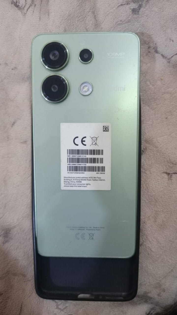 السلام عليكم
تليفون للبيع

Xiaomi Redmi Note 13 4G

ذاكرة 256

لون فستقي

نظافة 95٪

السعر 180 وبي مجال 

أي استفسار التواصل خاص 

ماسنجر او واتساب 

***********

العنوان/ بغداد - العبيدي - الشهداء الثالثه
