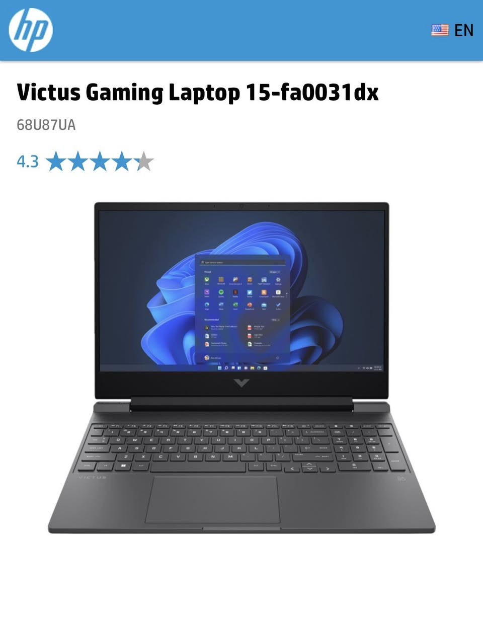 🔥 للبيع – HP Victus Gaming Laptop 🔥
💻 HP Victus 15-fa0031dx

المواصفات:
• 🔹 المعالج: Intel Core i5 (الجيل 12)
• 🔹 كرت الشاشة: NVIDIA GTX 1650 (4GB)
• 🔹 الرام: 8GB DDR4
• 🔹 التخزين: 512GB SSD NVMe
• 🔹 الشاشة: 15.6 إنج FHD – 144Hz
• 🔹 النظام: Windows 11 أصلي
• 🔹 الصوت: Bang & Olufsen

🎮 مناسب للألعاب
🎧 ممتاز للـ DJ والمونتاج
⚡ سريع واستخدام نظيف

📍 المكان: بغداد 
💰 السعر: 750 الف 
📞 التواصل: خاص


**إذا كنت صاحب هذا الإعلان وتريد حذفه لأي سبب، رجاءا أرسل رسالة إلى الدعم الفني**