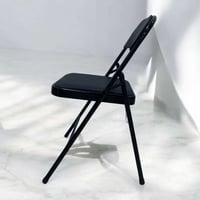 كرسي جلد أسود • قابل للطي • ٨٠×٤٠×٤٠ سم