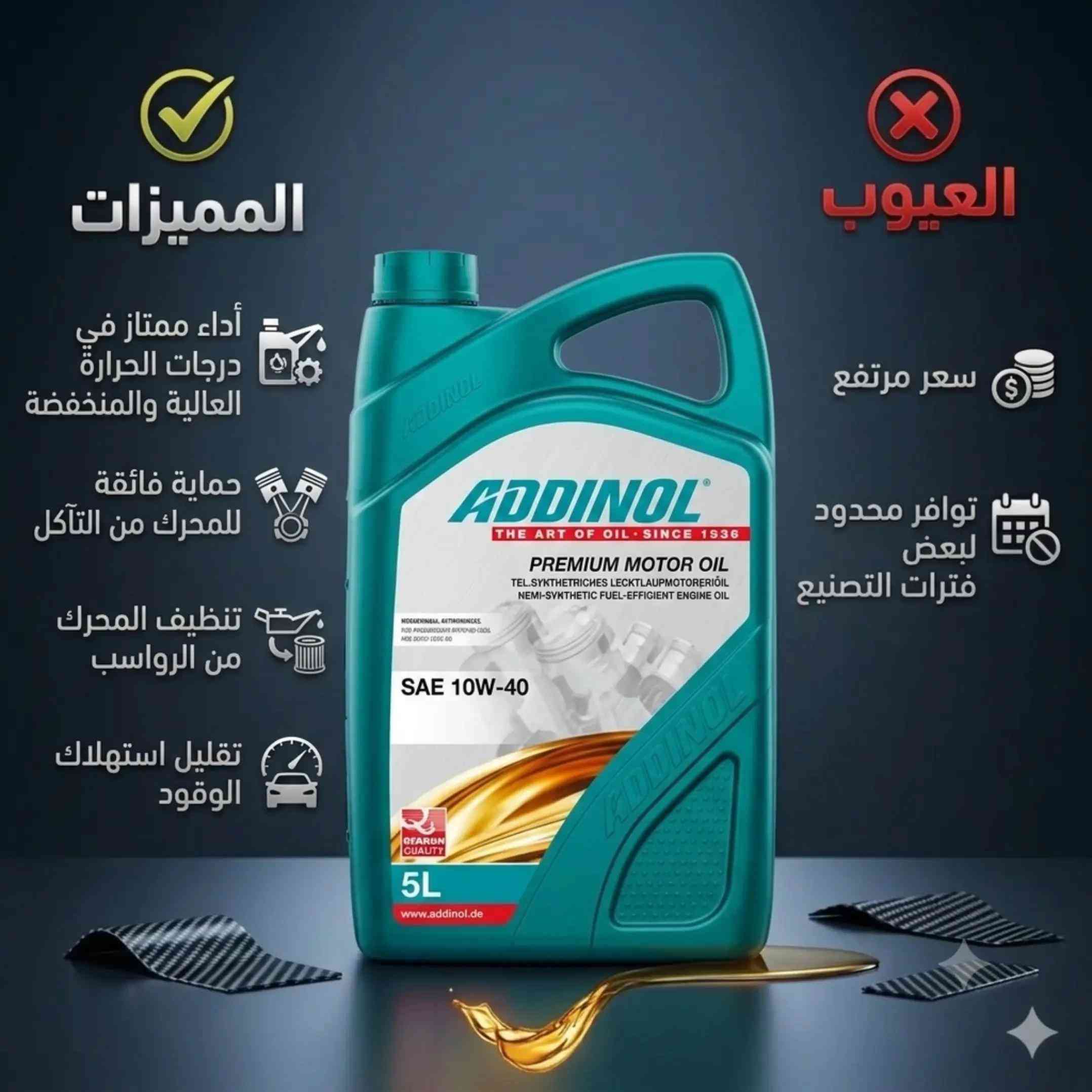 لمعرفه اغلب ماركات الزيوت السيارت العالميه  من مميزات وعيوب التي يميز المنتجات الزيوت المعروفه عن منتجات الزيوت الغير معروفه  لذلك ينصح متجر خدمات بغداد الحديثة باخذ افضل الماركات العالميه والملائمة لدرجات الحرارة في العراق لان الطقس في العراق جاف وحار في الصيف مما يتحتم على الزبون ان يكون على دراية تامة في معرفه درجه الزيت وفئة المناسبه والتصنيف والماركه العالميه  لمنع الرواسب والشوائب  والمشاكل التي ربما تحدث على المستوى البعيد  يوفر ايضا متجر خدمات بغداد الحديثة الكامن في منطقه الوشاش شارع شطيط مقابل مجمع رويل ستي  جميع انواع زيوت السيارات من ماركه الموتل او ليكي مولي أو يورال الهولنديه والامزويل وغيرها وأيضا يوجد الاطارات والبطاريات والدسكات بلاضافه الى جميع فلاتر التبريد والشوته والزيوت  كل هذا في متجر واحد خدمات بغداد الحديثة  #زيوت_اصلية  #ستيرلنك  #سيارات  #زيوت_سيارات  #@Bizol.iraq 


**إذا كنت صاحب هذا الإعلان وتريد حذفه لأي سبب، رجاءا أرسل رسالة إلى الدعم الفني**