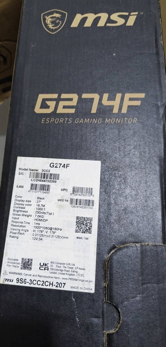 شاشة MSI
شاشه MSI

الحجم 27

180 HZ

المواصفات موضحه بل صور

سعرها (250) وبينه مجال للطيبين

الله شاهد ماخذهه ب 300

رقمي 

***********
