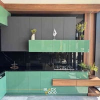 مطبخ اكرليك اسباني • بلاك وود • بغداد العامرية