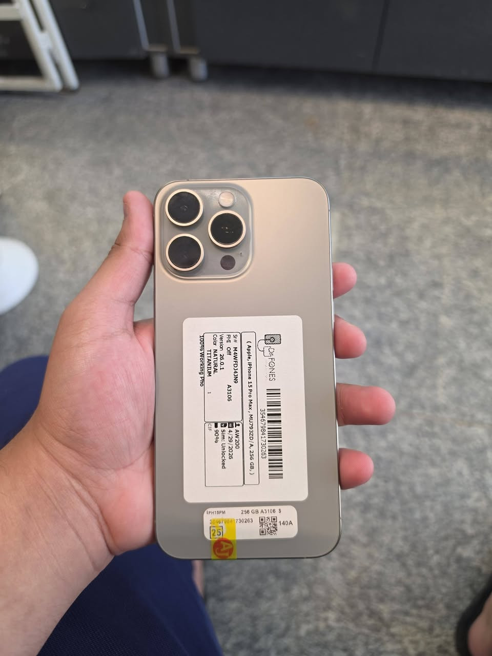 ايفون 15 برو ماكس 256gb
الجهاز للبيع نضيف جداً بدون عيب ابداً بطاريه 90 عدد الدورات 360 بدون ملحقات 

مكاني بغداد شارع فلسطين قرب تقاطع بيروت

رقم التواصل ***********

