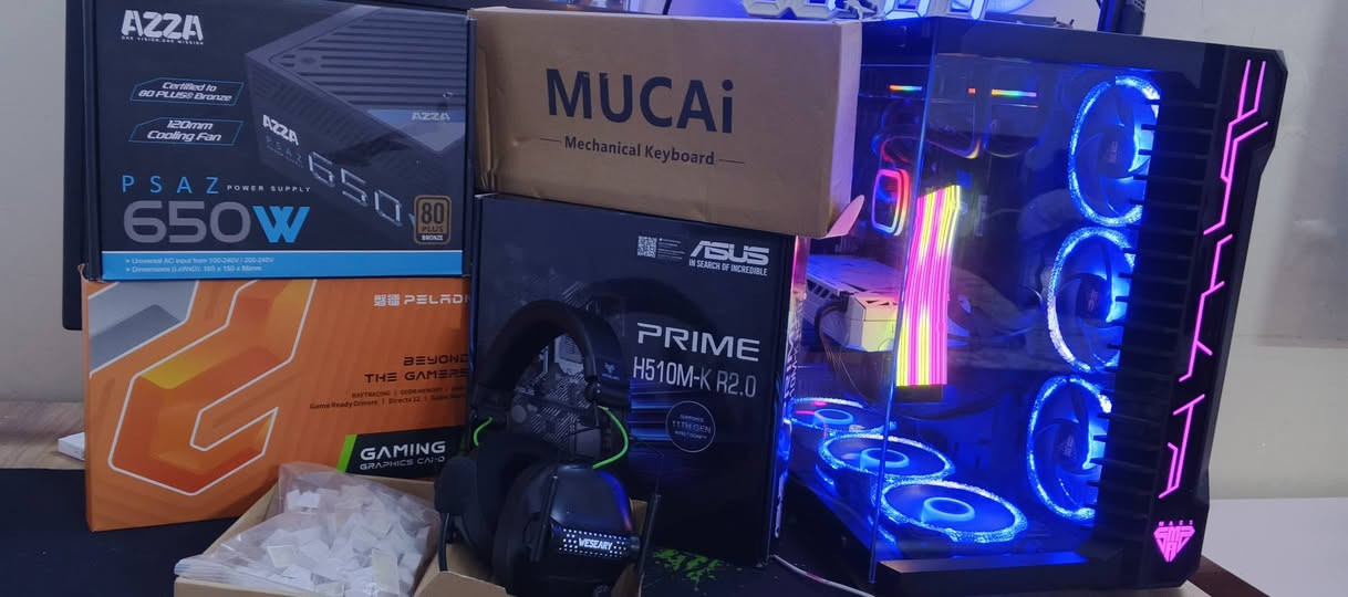 ‏سيت اب كامل للبيع
‏i5 - 10400f
‏3060 peladn 12g 
‏RAM16
‏مبرد مائي
‏asus h510 motherboard pc build prime
‏بور سبلاي 650
‏كيس من شركة ماس 7 fan 
‏شاشة LG 75HZ
‏كت كيبل تشغيل rgb
‏ماوس red dragon 
‏keyboard mechanical mucai mni
‏سماعة من شركة weseary headset wireless دنكل 
‏ماوس باد متر ميز 
‏ups 1500 مشتريله بطاريات اصليه يشغلك اكثر من  
‏ساعه سمارت
‏ واي فاي قطعه  
‏وياها العاب sqwad
‏arma reforger 
‏ bodycam
‏outlast 2 
‏chained together
‏call of duty modern warfare 3
‏كيم باس بعدله شهرين 
‏كل الألعاب مشتريهم وبعد اكو العاب وياها 
‏كل القطع متوفره كراتينها القطع جدد بيدي مجهزن ونطي ضمان 
‏مكاني بغداد قيم بما يرضي الله وتصل وبيك خير ودلل تجي للبيت تفحص  وتشيل وياها ضمان 
‏رقم الهاتف ***********
‏
‏
‏
‏
‏
‏
