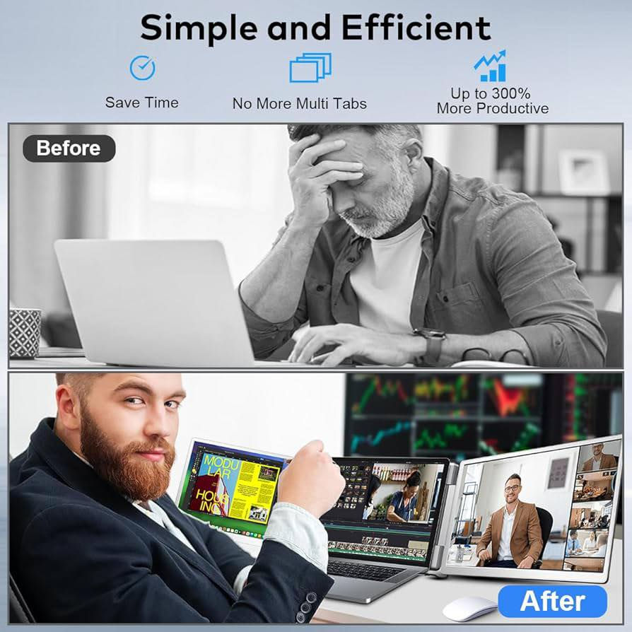 شاشة محمولة ثلاثية (Portable Tri-Screen Monitor)
🔹 الحجم: 14 إنچ لكل شاشة
🔹 الدقة: Full HD 1200p
🔹 النسبة: 16:10
🔹 النوع: IPS – ألوان واضحة وزوايا رؤية واسعة
🔹 التوصيل: Plug & Play (تشغيل مباشر بدون إعدادات)
🔹 الاتصال: USB-C
🔹 خفيفة وسهلة الحمل
🔹 مثالية للدوام، التداول، البرمجة، التصميم، والدراسة

💼 تحول اللابتوب إلى 3 شاشات خلال ثواني
⚡ زيادة الإنتاجية بشكل كبير

الحالة. جديد. غير مستخدم 
📩 للتواصل خاص / واتساب ***********
