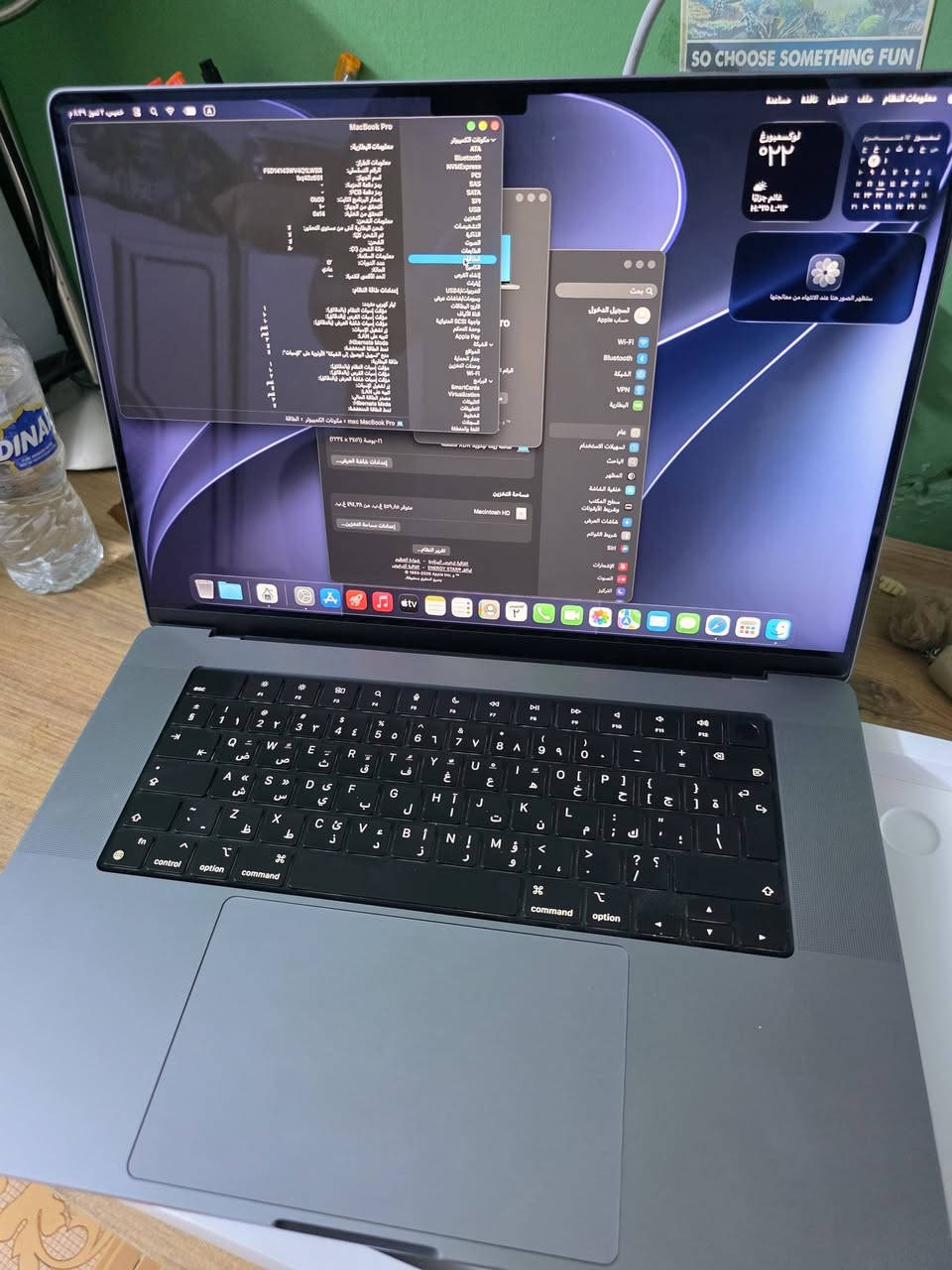 قطعة نادرة ماك بوك برو m1 pro نسخة 16inch 
المعالج m1 pro 
الرام 16g 
الهارد ssd512g 
مشحون 42 مرة فقط بحالة الوكالة 
جهاز شرق اوسط عربي وليس امريكي 
مكفول وملحقات كاملة 
شاشة 120hz مناسبة للمونتاج والتصاميم 
السعر 1650الف فقط 
مكاني بغداد البياع حي التراث 
رقمي ***********
