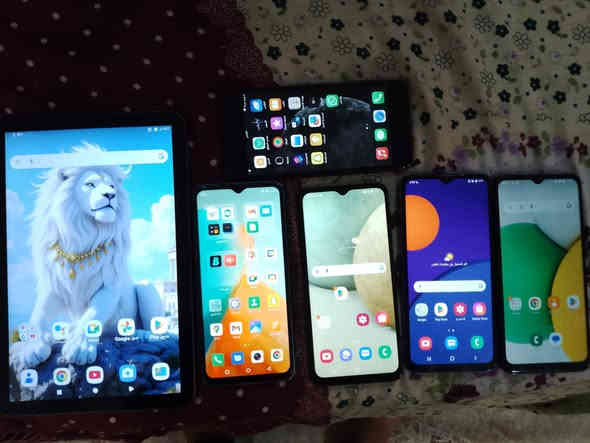 سامسونك A12 ذاكرة 64 نظيف غير داخل تصليح السعر 75 الف
..............
سامسونك m12 ذاكرة 128 غير داخل تصليح السعر 85 الف 
..............
انفنكس سمارت 7 بلس ذاكرة 64 غير داخل تصليح السعر 50 الف
......................
سامسونك A03 core ذاكرة 64 غير داخل تصليح فقط ازرار رفع وخفض الصوت واكعة السعر 50 الف 
...........
ايفون 8 plus ذاكرة 64 بطارية 100٪ مستبدلة مفتوح تخطي يعني خط مو شغال فقط برامج ونت ولكلاسة مفطورة السعر 65 الف 
................
ايباد gtab ذاكرة 128 استخدام شهر فول العاب وانترنت 
السعر 140 الف 

مكاني بغداد الامين الثانية / ***********
