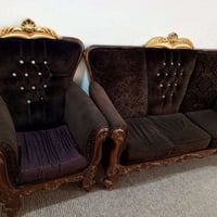 طخم تزكام ثگيل نضيف لون جوزي 🤎 خمس مقاعد ثنين كبار ووحده وسط وثنين كرا...