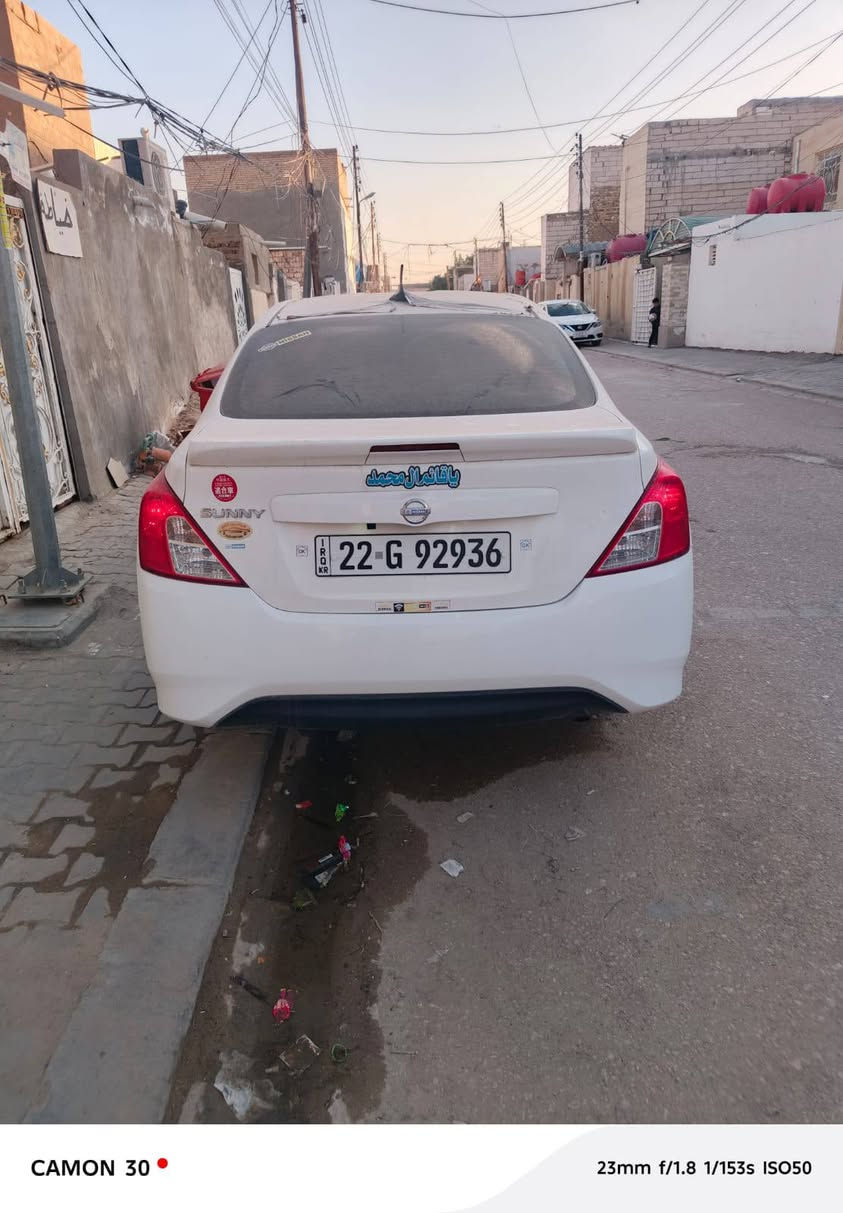 السلام عليكم نيسان صني موديل ٢٥ مكفوله كفاله عامه حتى من الشخط وكاله مضمونه ( بيع فقط)👉المكان النجف
اتصل ***********
السعر المطلوب   بيه مجال قليل 
123💸
