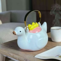 قوري شاي • تصميم بطة • سيراميك مزخرف