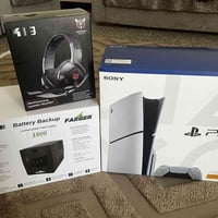 Ps5 slim اخر اصدار الطافي Ups farber 1500+ سماعة الجهاز جداً نظيف مستع...
