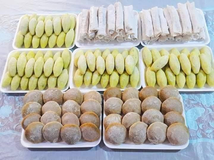 كبة برغل لحم عراقي ٨٠ قطعةب٢٥ الف
كبة حلب لحم عراقي ١٠٠قطعةب٢٥ 
كبة بطاطة جاب ٥٠قطعةب١٥ 
كبة سورية ٦٠ قطعةب ٢٥ الف 
بورك دجاج ولحم  وجبن ٢٤ قطعةب١٠ الف 
سمبوسة دجاج ولحم  وجبن ٣٠قطعةب١٠ الف 
لحم بعجين وفطائر ٣٠ قطعةب١٠ 
لحم بعجين بجبن الزيتون ٣٠ قطعةب١٢ الف
كليجة جوز وتمر وخلقوم وجوز مبروش كيلو ب١٠ 
كبة موصلية حجم وسط قطعة ب١٧٥٠
كبة هلالية قطعة ب١٠٠٠
كبة سراي ٤٠ قطعةب٢٥ الف 
قالب كيك عادي ب٥ 
 ويوجد خدمة توصيل داخل بغداد ب٥ الف 
***********
***********
