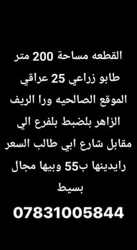 الصالحيه شارع الديراوي • ٢٠٠م • طابو زراعي