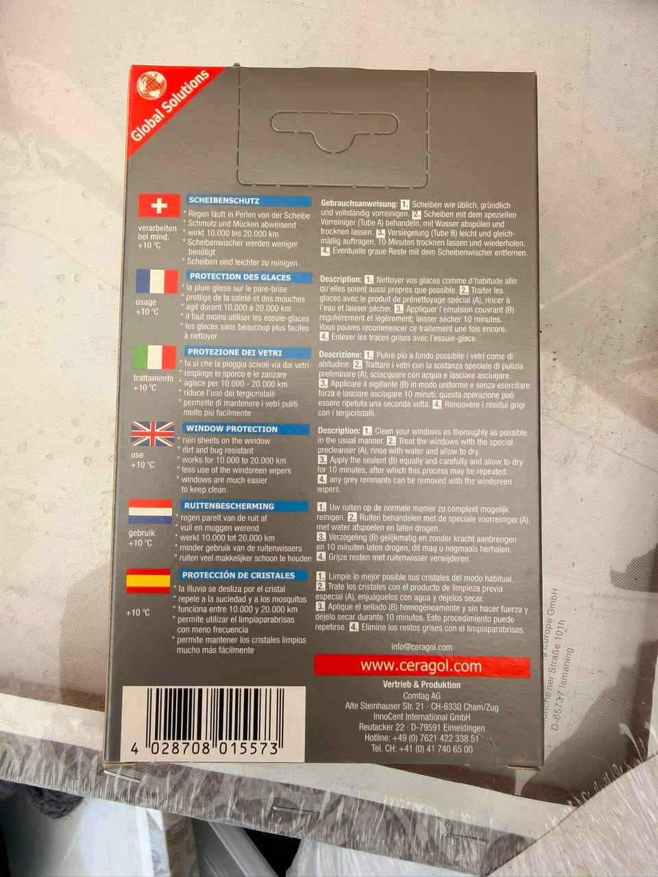 هذا المنتج هو Ceragol Ultra Nano-Clean & Protect لحماية زجاج السيارات من العوامل الجوية.يعمل على ملء الخدوش الدقيقة في الزجاج لجعل السطح أملسًا، مما يسمح للماء والأوساخ بالانزلاق بسهولة.يقلل من الحاجة إلى استخدام مساحات الزجاج الأمامي عند السرعات العالية (حوالي 70 كم/ساعة فأكثر).يوفر حماية طويلة الأمد تدوم لمسافة تتراوح بين 10,000 إلى 20,000 كيلومتر. سعر القطعة 5 الاف متوفر كارتون 20 قطعة


**إذا كنت صاحب هذا الإعلان وتريد حذفه لأي سبب، رجاءا أرسل رسالة إلى الدعم الفني**
