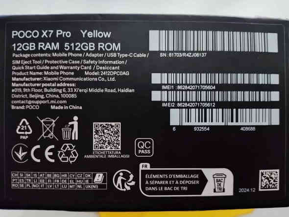 جهاز { Xiaomi Poco X7 Pro شاومي بوكو أگس سڤن }.
تفاصيل كاملة / أستفسار / سؤال / تفاوض ← خاص.
سعر الجديد 429 ألف, هذا للبيع بأي سعر تقريباً.
كامل ✓ { كارتون }. هاتف ***********.
بريد إلكتروني habebme6@gmail.com.

Xiaomi Poco X7 Pro شاومي بوكو أگس سڤن
4 نانومترات, معالج Dimensity 8400-Ultra
12 جيجابايت رام, 512 جيجابايت تخزين
الوزن 195 غرام,  شاشة AMOLED بحجم 6,67 بوصة
120 هرتز, السطوع 1400 نيت, كاميرا خلفية 50 ميجابكسل,
كاميرا أمامية 20 ميجابكسل, تثبيت بصري,
كاميرا خلفية واسعة 8 ميجابكسل,
تسجيل فيديو 4K دقة 60 أطار,
بطارية 6000 ملي أمبير, شحن 90 واط,
منفذ USB-C, بصمة مدمجة بالشاشة, 2 بطاقات SIM,
صوت مزدوج, كارتون: شاحن وكيبل الشركة,
گفر شركة, أبرة, مزايا الهاتف لا تعد ولا تحصى كربلاء
