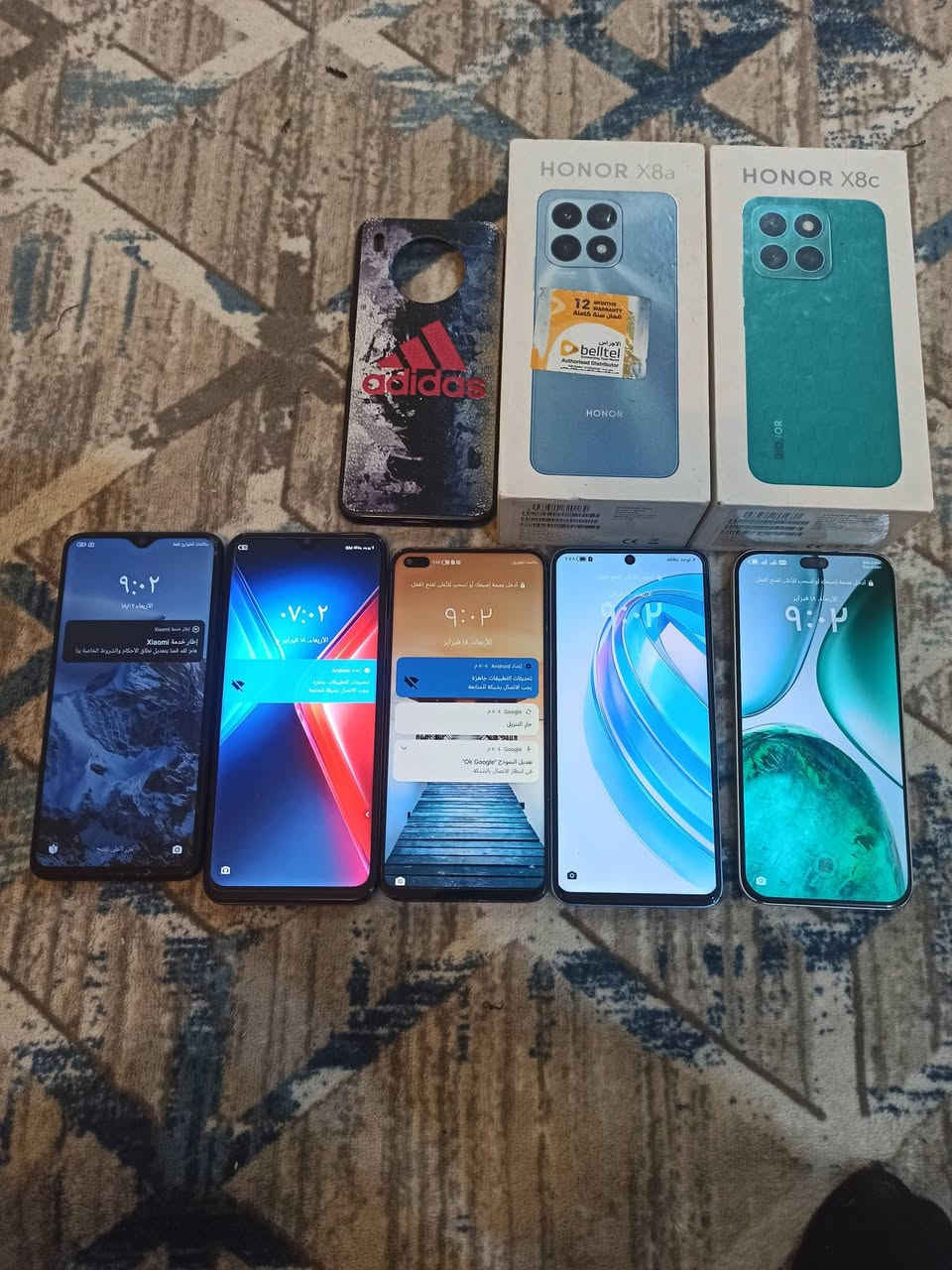اجهزه مستخدمة نضيفه جداً ومناسبة جوه سعر السوك رغم الصعود 🔥🔥ونفس الوقت اسعار ثابته رجائا جميع الأجهزه مكفولة من الصيانة شرط الفحص رقمي ***********

هونرx8cذاكرة256/16 نضافة 97 ملحقات فقط كارتون سعره(180🔥) بوبجي60فريم

هونرx8aنضافة100 ذاكرة128/13 ملحقات فقط كارتون سعره (135🔥)بوبجي 60فريم 

هونر50لايت نضافة حلوة ذاكرة128/6سعره (125🔥)

ريدمي نوت8برو نضيف جدا 60فريم بوبجي مكفول 128/8سعره(100🔥) فقط ظهر مفطور 

انفنكس هوت11بلي نضافة99 ذاكرة128سعره(85🔥) 

اي جهاز يعجبكم راسلوني توصيل ماعندي مكاني نجف ورقمي ***********
