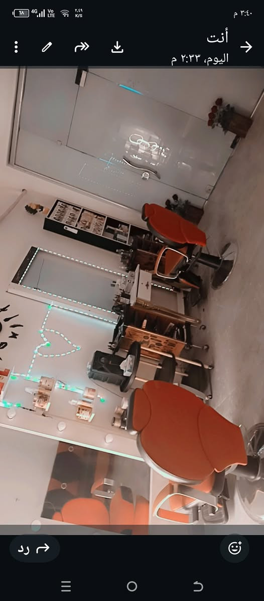 صالون حلاقه نسائي كامل من كلشي للبيع او الايجار موقعه برئاسه المعلمين المشتل للاستفسار الرقم /***********
