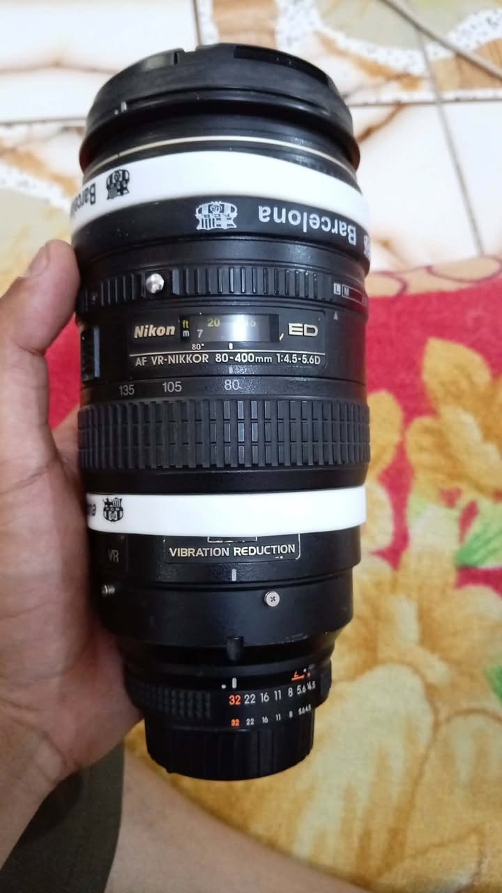 السلام عليكم
عدسة نيكون 
80-400
فتحة 4.5
رياضي

للبيع ⬇️⬇️⬇️


**إذا كنت صاحب هذا الإعلان وتريد حذفه لأي سبب، رجاءا أرسل رسالة إلى الدعم الفني**