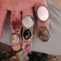 خواتم فضة • جزع يماني • ياقوت