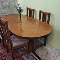 ميز طعام • ٤ كراسي • خشب صنوبر