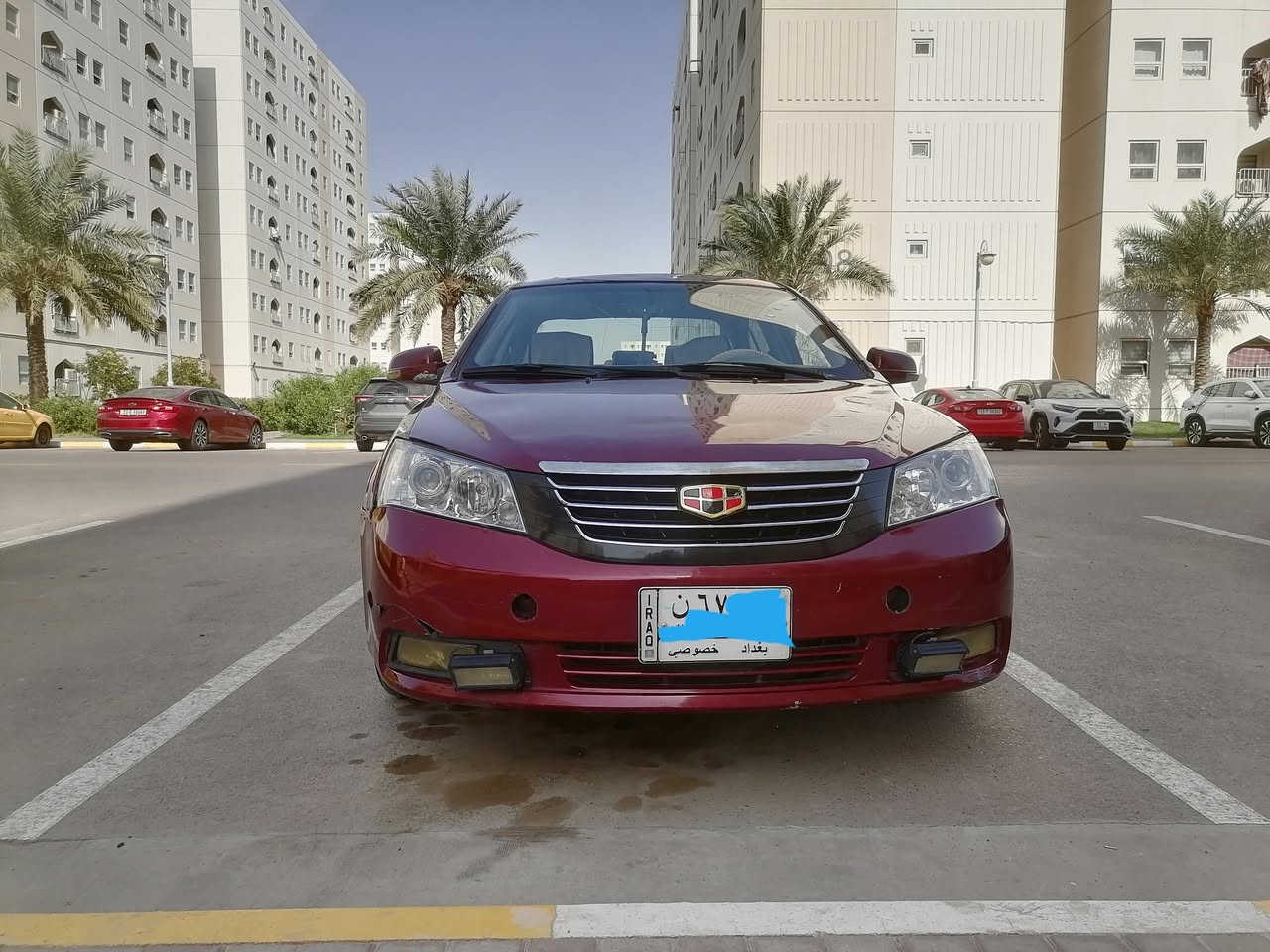 جيلي امكراند 7 محورگير ومحرك كورلا 1800 نحلة   تبريد شغال مصبوغة عام بيها معجون قمارة وتكم وبيبان وجاملغات باسمي مشروع وطني رقم بغداد العنوان مجمع بسمايه السكني رقم الهاتف ***********
