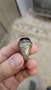 خاتم قديم • رسم غزال • جزع