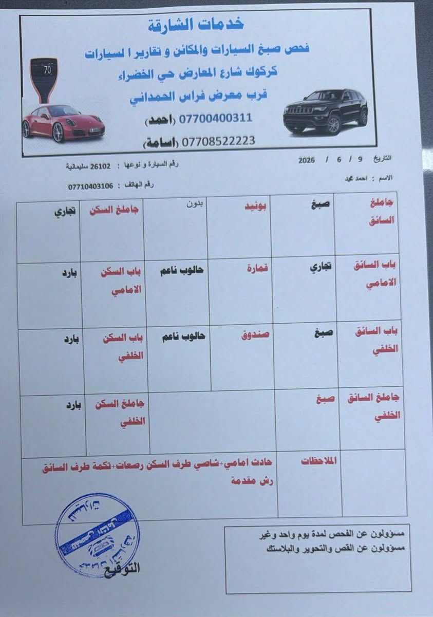 اوبترا مزاد ٢٠٠٩ سياره حلوه وجاهزه تبريد ثلج صدر امامي خلفي جديد كهربائيات كله شغال تايارات جدد وكاله تجيك من الشرعي
مكانها كركوك ***********
