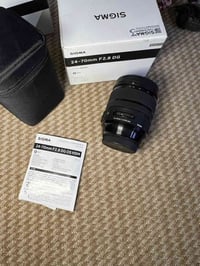 SIGMA 24-70mm F2.8 DG 82 مستخدم نظيف 07716818055 السعر 950 الف