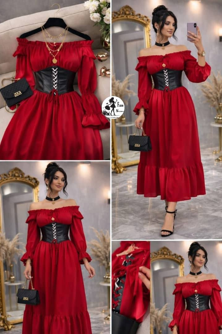 *🔥🔥 ترند الموسم اللي مولّع السوق وصل الآن 🔥🔥*
*فستان يجمع بين الفخامة + الأنوثة + الجاذبية في قطعة وحدة 😍✨*
*👗 تصميم أوف شولدر ناعم يبرز جمال الكتفين بشكل راقي*
*🖤 كورسيه جلد برباط أمامي يعطيك خصر منحوت ومشدود 🔥*
*🌊 قصة واسعة وانسيابية تعطيك حركة وفخامة بكل خطوة*
*🎀 أكمام منفوشة بتفاصيل أنثوية تخلي الإطلالة ملكية*
*💃 مناسب للمناسبات، الطلعات، والتصوير — لوك جاهز يخطف الأنظار بدون مجهود ✨*
*🎨 الألوان المتوفرة:*
*أحمر ❤️ | أسود 🖤 | بيج 🤍 | بني 🤎 | وردي 🌸 | أخضر 🌿 | أزرق 💙 | رمادي 🌫️*
*📏 المقاسات:*
M / L / XL
*يلبس من وزن 40 إلى 70*
*💰 السعر:*
*عملة قديم: 6000
*عملة جديد: 18000
**متوفر بكميات الكل يعرض*


**إذا كنت صاحب هذا الإعلان وتريد حذفه لأي سبب، رجاءا أرسل رسالة إلى الدعم الفني**