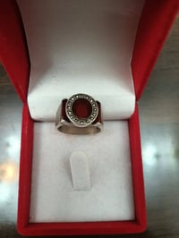 خاتم مرصع • عقيق أحمر • فضة استرلينية